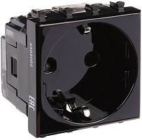 Розетка с заземлением модульная DKC Avanti 1-м. 2 мод. шторки черный квадрат картинка